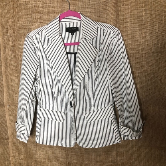 Talbots Jackets & Blazers - Talbots Striped Blazer SZ 4 White Black Classic